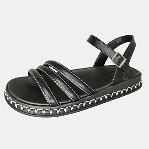 SANDALIA MOLECA ANABELA BAIXA PRETO FEMININA ADULTO