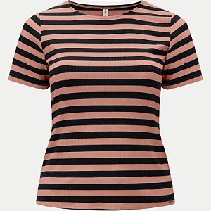 BLUSA LUNENDER MANGA CURTA MAIS MULHER MALHA CANELADA FEMININA ADULTO