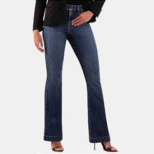 CALÇA LUNENDER JEANS COM ELASTANO FLARE FEMININA ADULTO