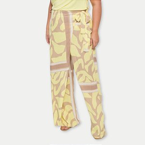 CALÇA LISAMOUR VISCOSE PANTALONA ESTAMPADA FEMININA ADULTO