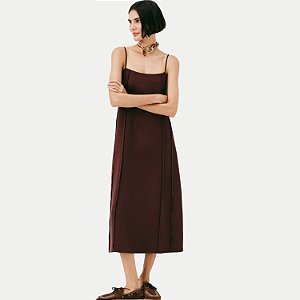 VESTIDO HERING REGATA MARROM VISCOSE MIDI FEMININO ADULTO