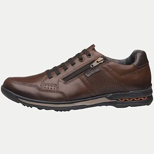 TÊNIS PEGADA CASUAL COM CADARÇO COURO MASCULINO ADULTO