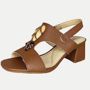 SANDALIA MODARE SALTO ALTO ACTIVE MARROM FEMININA ADULTO
