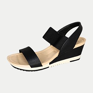 SANDALIA MODARE ANABELA ALTA PRETO FEMININA ADULTO