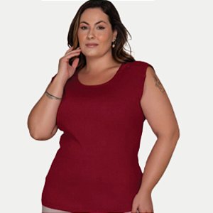 BLUSA KENIA CAMÕES REGATA BORDÔ VISCOLINHO FEMININA ADULTO