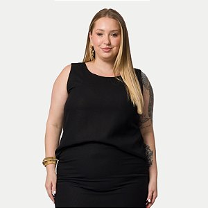 BLUSA LISAMOUR REGATA VISCOSE PRETO FEMININA ADULTO