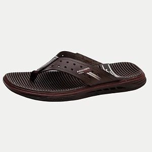CHINELO PEGADA DEDO CASUAL TIRAS DE COURO MARROM MASCULINO ADULTO