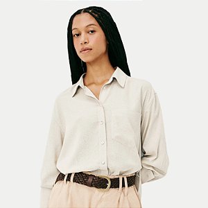 CAMISETE HERING MANGA LONGA COMFORT VISCOLINHO BEGE  FEMININA ADULTO
