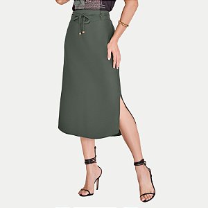 SAIA MIRA VEST VISCOSE COM POLIESTER VERDE MIDI FEMININA ADULTO
