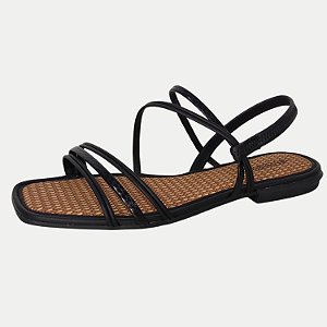 SANDALIA MISSISSIPI RASTEIRA PRETA FEMININA ADULTO