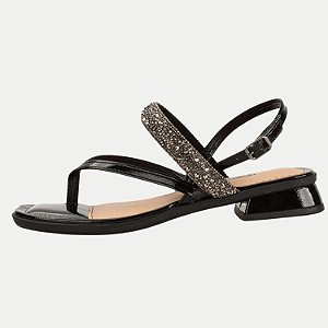 SANDALIA DAKOTA SALTO BAIXO PRETO FEMININA ADULTO