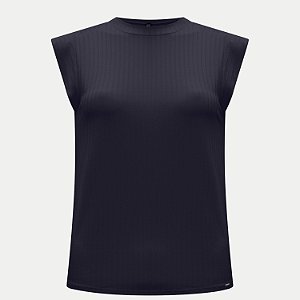 BLUSA LUNENDER REGATA MALHA CANELADA PRETO FEMININA ADULTO