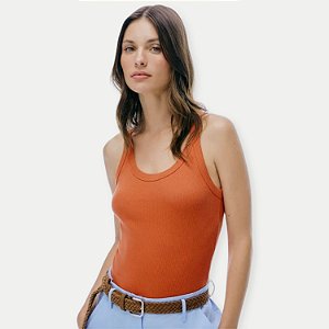 BLUSA HERING REGATA MALHA CANELADA LARANHA FEMININA ADULTO
