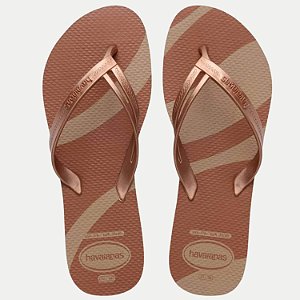 CHINELO HAVAIANAS ELEGANCE PRINT DE DEDO MARROM FEMININO ADULTO