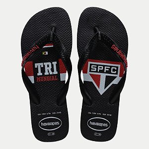 CHINELO HAVAIANAS TOP TIMES SÃO PAULO DE DEDO PRETO MASCULINO ADULTO
