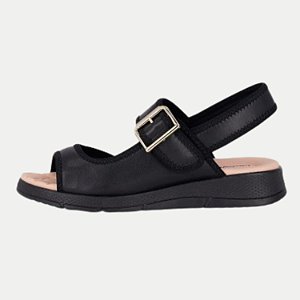 SANDALIA PICCADILLY PAPETE PRETA DE VELCRO ESPORÃO FEMININA ADULTO