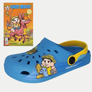 SANDALIA GRENDENE TURMA CHICO BENTO CLOG AZUL MASCULINA INFANTIL