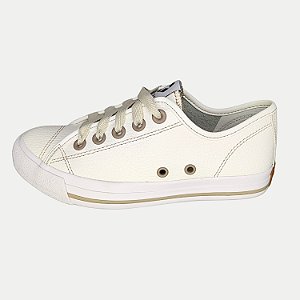 TÊNIS STREET STAR CASUAL BEGE DE COURO COM CADARÇO FEMININO ADULTO