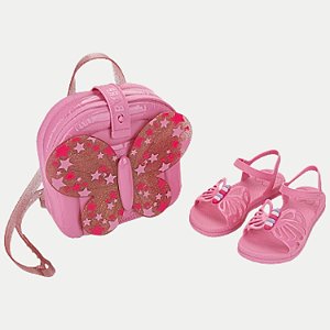SANDALIA GRENDENE BARBIE FLY COM MOCHILA ROSA FEMININA INFANTIL