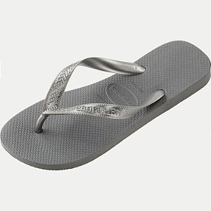 CHINELO HAVAIANAS TOP LISO DE DEDO CINZA FEMININO ADULTO