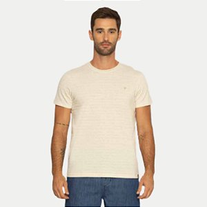 CAMISETA PITT MANGA CURTA COMFORT BEGE ALGODÃO MASCULINA ADULTO