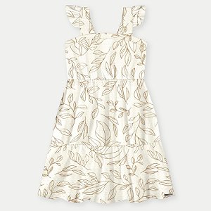 VESTIDO ALAKAZOO REGATA OFFWHITE DE  MALHA ESTAMPADA FEMININO INFANTIL