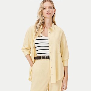 CAMISETE HERING MANGA LONGA COMFORT VISCOLINHO AMARELO FEMININA ADULTO