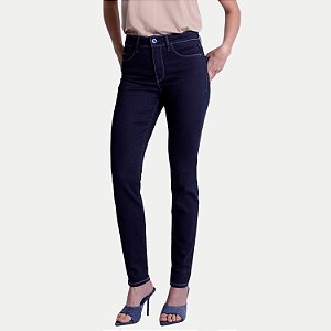 CALÇA LUNENDER JEANS ESCURO COM ELASTANO SKINNY FEMININA ADULTO