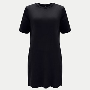 VESTIDO LUNENDER MANGA CURTA DE MALHA PRETO FEMININO ADULTO