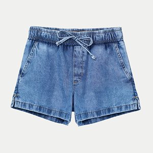 SHORT HERINGKIDS JEANS MÉDIO BRUTO BÁSICO FEMININO INFANTIL