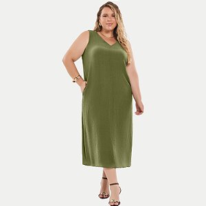 VESTIDO LISAMOUR REGATA VISCOSE VERDE FEMININO ADULTO