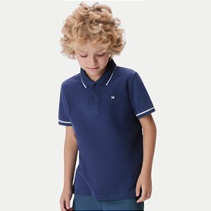 POLO HERINGKIDS MANGA CURTA AZUL MARINHO COMFORT MALHA MASCULINO INFANTIL