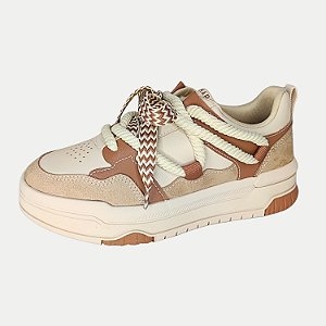TÊNIS RAMARIM CASUAL COM 2 CADARÇO NUDE FEMININO ADULTO