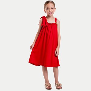 VESTIDO VIGAT REGATA VERMELHO DE VISCOSE FEMININO INFANTIL