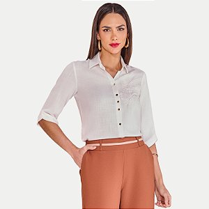 CAMISETE MIRA VEST 3/4 260245 SLIM VISCOLINHO OFFWHITE FEMININA ADULTO