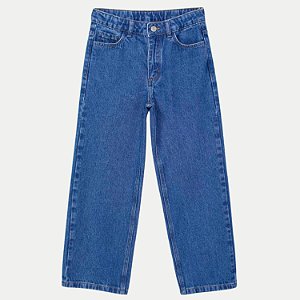 CALÇA HERINGKIDS JEANS MÉDIO BRUTO WIDE LEG FEMININA INFANTIL