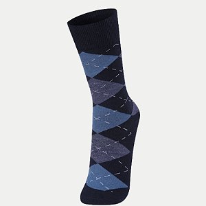 MEIA LUPO CASUAL CANO LONGO AZUL MARINHO MASCULINA ADULTO