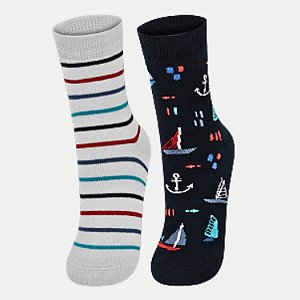 MEIA LUPO KIDS PACOTE COM 2 PARES SOQUETE BRANCO E AZUL MASCULINA INFANTIL