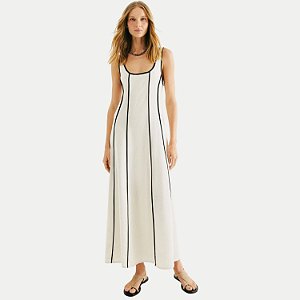 VESTIDO HERING REGATA MISTO LONGO OFFWHITE FEMININO ADULTO
