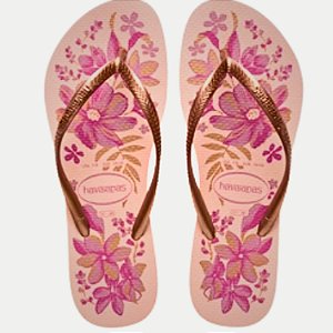 CHINELO HAVAIANAS SLIM ORGANIC DEDO ROSA FEMININO ADULTO