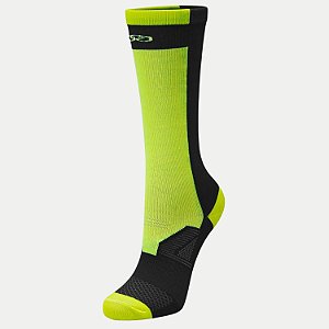 MEIA OLYMPIKUS SOQUETE MÉDIO ESPORTIVA PRETO E VERDE UNISEX ADULTO