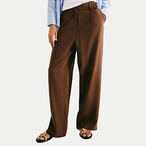 CALÇA HERING POLIESTER ALFAIATARIA MARROM FEMININA ADULTO