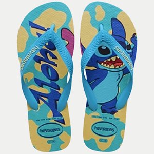 CHINELO HAVAIANAS KIDS TOP DISNEY CLAS STITCH CREME DEDO FEMININA INFANTIL