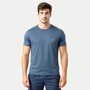CAMISETA VOLEIO MANGA CURTA FITNESS POLIAMIDA AZUL MARINHO MASCULINO ADULTO