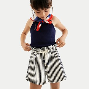 CONJUNTO VERÃO HERINGKIDS SHORT E BLUSA REGATA AZUL MARINHO FEMININA INFANTIL