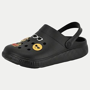 SANDALIA MOLECA CLOG COM APLIQUES PRETO FEMININA ADULTO