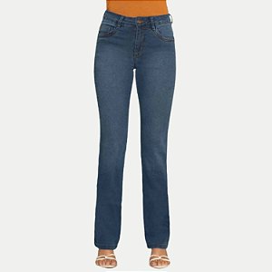 CALÇA PITT JEANS MÉDIO COM ELASTANO BOOTCUT FEMININA ADULTO