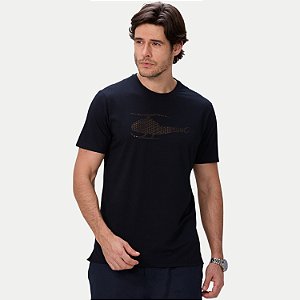 CAMISETA SALLO MAMGA CURTA SLIM MISTA SILKADA PRETO MASCULINO ADULTO