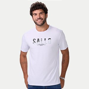 CAMISETA SALLO MANGA CURTA SLIM MISTA SILKADA BRANCO MASCULINO ADULTO