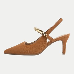 SAPATO PICCADILLY SALTO ALTO CHANEL BEGE FEMININA ADULTO